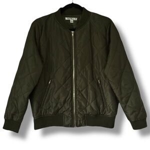 Say What? Lightweight Quilted Bomber Jacket - Olive Green​​